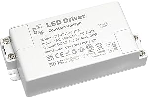 ZAKVOP 12V LED Driver, 30W 2.5A LED Transformer 240 to 12V, Constant Power Supply, Compact LED Light Adapter for G4 GU5.3 MR11 MR16 LED Strips Light Power Supply