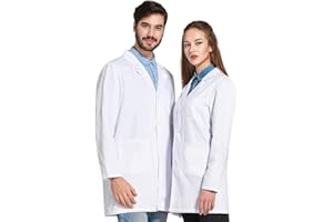 Icertag Camice Bianco da Laboratorio Donna, Medico Cappotto, Camice per Le Donne, Camice Bianco per Le Signore, Adatto per Studente Laboratorio Infermiera Cosplay