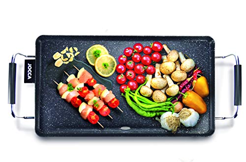 Jocca 5003P-Piastra grill, 2000 W, finitura pietra, colore: nero
