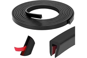 Peelanmall Protection des bords de portière de voiture, en forme de U, joint en caoutchouc flexible, protection des bords en U, autocollant en forme de U, pour tôle, portes de voiture, trappe,