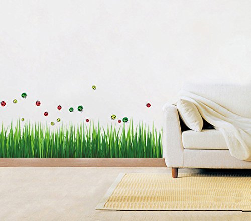 Ufengke® Grüne Garten Serie Grüne Gräser Wandabziehbilder,Wohnzimmer Schlafzimmer Baseboard Abnehmbar Wandaufkleber Wandbilder - 3