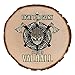 Produktbild Holzscheibe Baumscheibe bedruckt anstelle Gravur - Baumscheibe mit hochwertigem farbigen Aufdruck - für den begeisterten Wikinger und Viking Skull Fan zum Thema "Fight for Glory, See us in Vallhall - Originelles Geschenk für den passenden Anlass