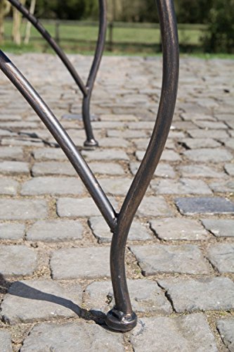 CLP Metall Eckbank / Baumbank JETTE, Eisen lackiert, Stil antik, Größe ca. 140 x 60 cm bronze - 8