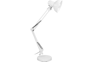Virone DEON Lampe De Bureau Culot E27 Haute Acier - vendue sans ampoule (blanc)