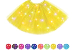 AYBUY Gonna Tulle LED, Gonne Tutu Tulle a 3 Strati da Ballo, Gonna Luminosa LED, LED Tutu Gonna per Carnevale Natale Halloween Matrimonio