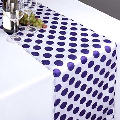 Harbormill 14 x 108 in. Polka Dot Satin Table Runner White/Purple