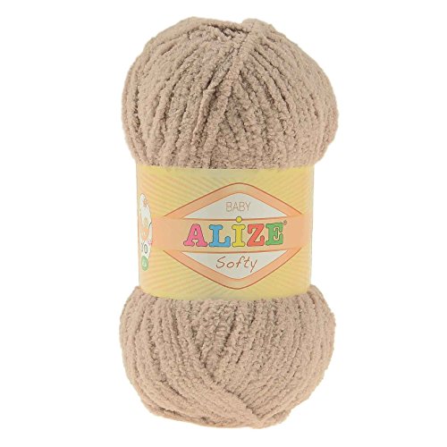 10 x 50g Kuschelgarn Kuschelwolle SOFTY by ALIZE #617 braun - 2