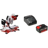 Einhell TE-MS 18/210 Li - Solo, Ak&uuml;l&uuml; G&ouml;nye Kesme ve Einhell 18V 4,0 Ah PXC Starter Kit (Başlangı&ccedil; Seti)
