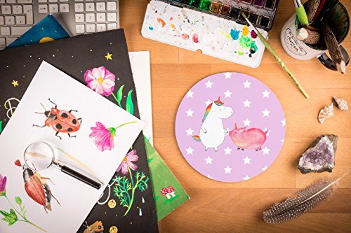 Mr. & Mrs. Panda Mauspad rund Einhorn + Schweinhorn – 100% handmade in Norddeutschland – Einhörner, Unicorn, Einhorn, Freundschaft, Schweinhorn, Schwein, Freundin, Schweinchen Mouse Pad rund, Mousepad, Computer, PC, Kreis, Mauspad, Maus, Geschenk, Druck, Schenken, Motiv, Arbeitszimmer, Arbeit, Büro Einhörner, Unicorn, Einhorn, Freundschaft, Schweinhorn, Schwein, Freundin, Schweinchen - 4