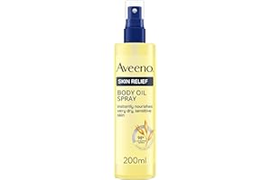 Aveeno Skin Relief Body Oil Spray, With Oat Oil & Jojoba Oil, Suitable For Sensitive Skin, Instantly Nourishes Very Dry, Sensitive Skin, Suitable for a Massage, 200ml