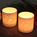 Produktbild 2er Set stylische und moderne Teelichthalter in weiß aus Porzellan. "You & Me". Für Teelichter. Windlichter, Tisch Dekoration, Kerzenhalter, Geschenkidee, Kerzen-Deko, Stimmungslicht