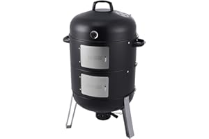 SUNLIFER BBQ Charcoal Smoker Grill, 3-in-1 Heavy Duty Barbecue Grill for Garden Camping Outdoor Cooking 105x63x52.5CM
