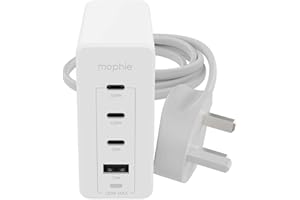 ZAGG mophie Speedport 120W 4-Ports USB-C & USB-A Fast Charger, UK Wall Adapter for SmartPhones, Tablets, & Laptops - GaN, Ultra-Compact, Travel-Friendly, Charges 4 Devices Simultaneously (White)