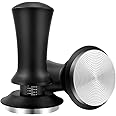 Supvox® 51mm Espresso Tamper Premium Barista Coffee Tamper with Calibrated Spring Loaded, Flat Stainless Steel Base Tamper for Espresso Machine(Black)