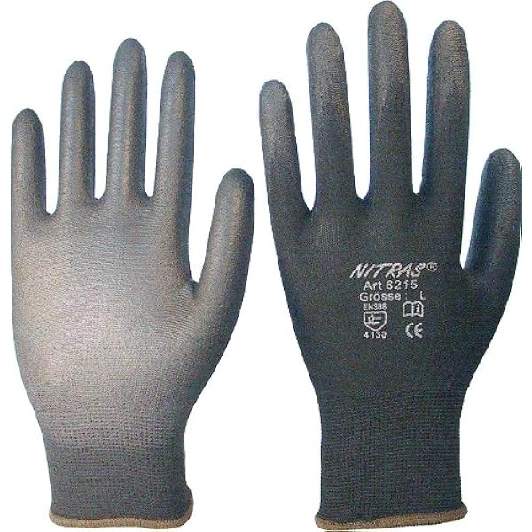 Guanti Da Lavoro Nitras 6215 - Set 12 Paia In Nylon Con Rivestimento Poliuretano, Taglie XS-3XL - Foto 10
