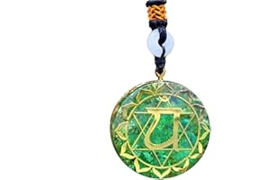 KETLIXS Orgone Metatron Cube zielony awenturyn naszyjnik, orgonit naszyjnik orgonowy czakra uzdrawiający wisiorek