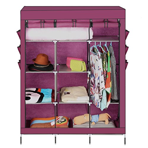 Preisvergleich Produktbild Teamyy Tragebar Kleiderschrank Faltschrank Garderobenschrank Textil Stoffschrank Campingschrank