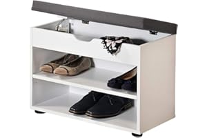 Kesper Szafka na buty z poduszką do siedzenia, materiał: płyta pilśniowa, wymiary: szer. 60 x wys. 45 cm x dł. 30 cm, kolor: biały 15914 13