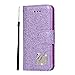 Produktbild IKALITE 3D Swan Bling Glitter Glitzer Diamond Musterg Ledertasche Slim Retro Bookstyle mit Standfunktion Karteneinschub und Magnetverschluss Flip Wallet Hülle Schutzhülle für Huawei P20 Lite