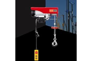 FUNYSF 800KG/1000KG Elektrischer Flaschenzug Seilzug Elektrische Winde Drahtseilzug Hebezeug, Kettenzug Fabrikseilwinde mit 12 Meter Kabel (1600, Watt)