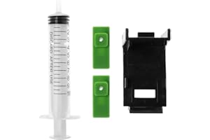 JENOR Recharge d'encre clip + 2 tampons en caoutchouc + kit d'outils seringue pour HP 60/61 802