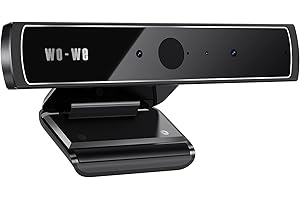 wo-we Windows Hello Face Recognition Webcam for Fast Login and Anti-Hacking with Windows 10, Business IR Webcam with Dual Microphone Used for Video Conferencing, Streaming, Recording - RGB 720 Black