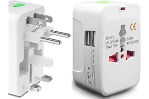 KACHKIT Universal Travel Plug Adapter Worldwide International All in One Portable Travel Adapter,3 Way Switched Adaptor, Shor