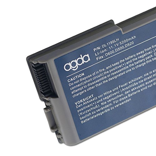 AGDA®Li-ion 6-Zellen 11.1V 5200mAh Neu Externer Notebook Laptop Batterie Akku Kapazität für Dell Latitude D500 D505 D510 D520 D530 D600 D610 C1295 Inspiron 500m - 3