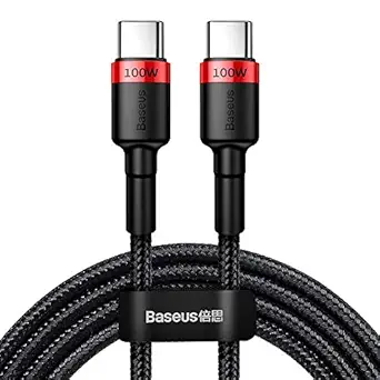 Baseus Cafule Charging Cable | 100W Fast Charging | Wide Compatibility | USB for Type-C Cable | 20V 5A, 2m (Red,Black)