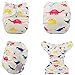 iZiv(TM) Newborn Nappy with 1 Thick Insert Infant Waterproof/Adjustable/Reusable/Washable Pocket Cloth Nappy Fit Babies 0-3 Years(Cute Colorful Dinosaur)