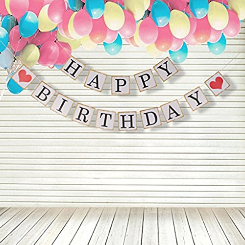 ULTNICE Papier Banner, quadratische Happy Birthday Girlande Banner Fahne Dekoration für die Geburtstagsparty