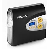 SNAN DC12V Compresseur d'Air Portable Digital à Préréglage Numérique avec Écran d'Affichage LCD Rétro-éclairé Bleu Automatique avec Éclairage LED Pomp à 100psi Gonfler des Pneus de Voiture/Moto/Vélo/Objets Gonflables