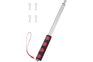 Difounmas 8.2ft Telescopic Handheld Flagpole with Clips Handheld Telescopic Pole Tour Guide Flag Pole Extendable Portable Flag pole for Tourist Guide Camping Travelling Teaching (red)