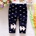 Zhuannian Baby Girls Bowknot Fleece Lining Leggings Trousers (9-12months, Navy blue bow)