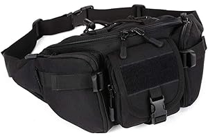 YUANWEN Waist Bag, Tactical Bumbag Molle Military Large Waterproof Fanny Pack Bum Bag for Outdoors Hiking Camping Running Walking Trekking