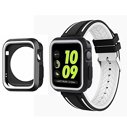 KOBWA para Apple Watch Funda 38mm 42mm  Funda Protector TPU Flexible Caso Slim Ligero Protector Resistente a los Ara  azos Impermeable para Apple Watch Serie 1  Serie 2