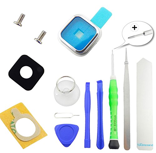 C  mara Cristal Protectora Premium  Real Glass  para Samsung Galaxy S5   G900  F  con marco y adhesivo  Junta  y 2  x Tornillos y 8  x piezas herramientas  magn  tica  13  en 1  negro plata TOKA-VERSAND de env  o   