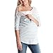 Produktbild Umstandsmode Maternity Kurzarm Sommer Stillshirt T-Shir mit Stillfunktion Umstandsshirt Klassisch Einfarbig Stilltop Große Größe Stillshirt Umstandstop (XL, Himmelblau)