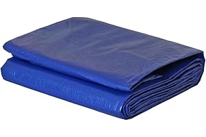 KALEMBAL Bâche Piscine 8x14 m - Filet d'écoulement - Bleue - Résistante - Anti-UV - Oeillets