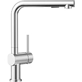 CECIPA Extendable Kitchen Faucet with 2 Spray Types, 360&deg; Rotatable Mixer Tap, Single Lever Tap, Brushed Stainless Steel