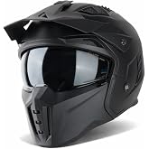 VINZ Kyoto Jet Helmet with Sun Visor | Streetfighter Helmet for Scooter &amp; Moto &amp; Moped | ECE 22.06 Approved | in Size XS - XX