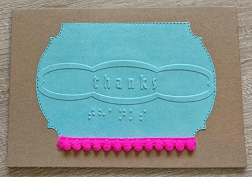 Braille thank you card for friend with personalised Braille message for the blind
