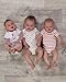 The Essential One - 3 Pack Baby Unisex Star Bodysuits Vests - Orange Beige - ESS141