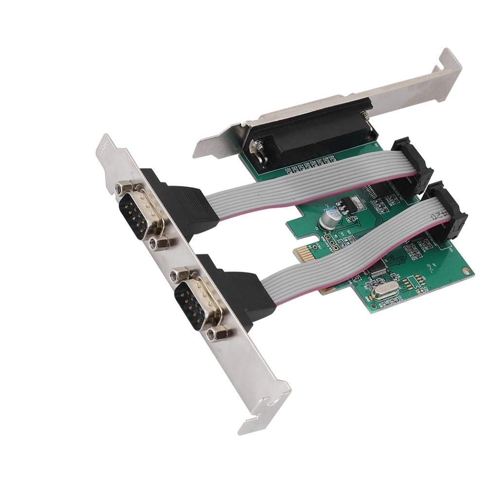 SaiRetail.Com DualSerial 2 Port + 1 Parallel Port PCI Express Card, PCIe Serial Port, Parallel Port Combo Card PCI Express Card Compatible with 16C450/16C550 UART
