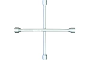 Sakura 4-Way Wheel Nut Cross Brace Wrench for Cars WB4W - Common Hexagonal Lug Socket Sizes 17-19-21-22mm