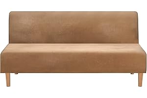 Mingfuxin Pokrowce na sofę bez ramion, elastyczny aksamit futon pokrowiec na kanapę gruby miękki przytulny sofa łóżko narzuta ochraniacz na meble bez podłokietników składana sofa łóżko (gruby aksamit | podobna skóra)