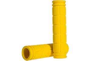 Demiawaking 1 Paio Manopole Manubrio Bici Manopole per Manubri in Gomma Morbida Fexie Antiscivolo per BMX, MTB, Mountain Bike (Giallo)