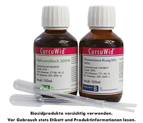 Preisvergleich Produktbild Natriumchlorit + Citronensäure 50% Set 2x150ml zum Mega-Preis!