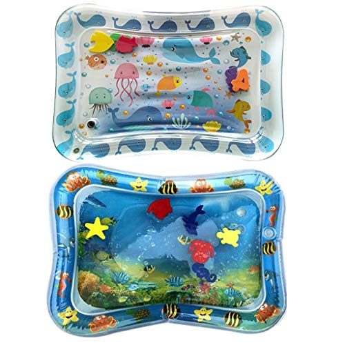 Preisvergleich Produktbild Neu !!YEARNLY Baby Aufblasbare Badewanne Wasser Kissen Spaß Aktivität Unterhaltungszentrum Aufblasbare Sicherheitswanne 2PCS Weißes + blaues Rechteck