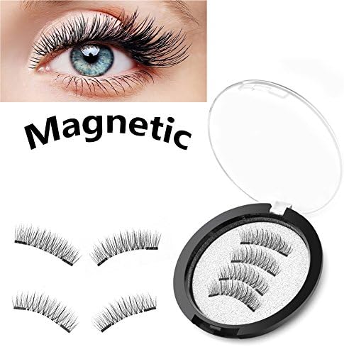 Dual Magnetic False Eyelashes, Reusable 3D Fake Eyelashes No Glue Ultra-thin Handmade Natural For Women Makeup (Long Pattern)